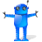 Blue Robot Shadow Icon 48x48 png
